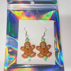 Gingerbread man earrings